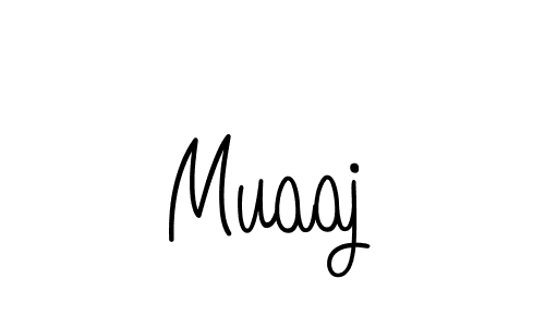 Use a signature maker to create a handwritten signature online. With this signature software, you can design (Angelique-Rose-font-FFP) your own signature for name Muaaj. Muaaj signature style 5 images and pictures png