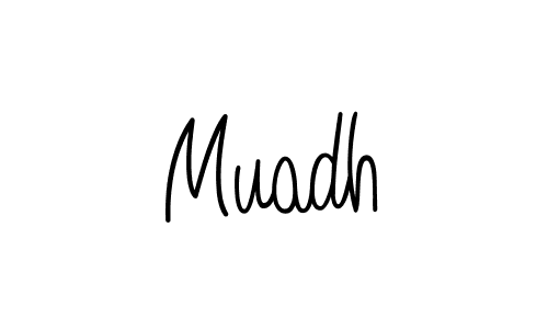 The best way (Angelique-Rose-font-FFP) to make a short signature is to pick only two or three words in your name. The name Muadh include a total of six letters. For converting this name. Muadh signature style 5 images and pictures png