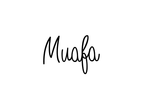 Use a signature maker to create a handwritten signature online. With this signature software, you can design (Angelique-Rose-font-FFP) your own signature for name Muafa. Muafa signature style 5 images and pictures png
