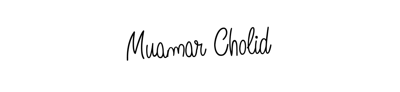 Create a beautiful signature design for name Muamar Cholid. With this signature (Angelique-Rose-font-FFP) fonts, you can make a handwritten signature for free. Muamar Cholid signature style 5 images and pictures png