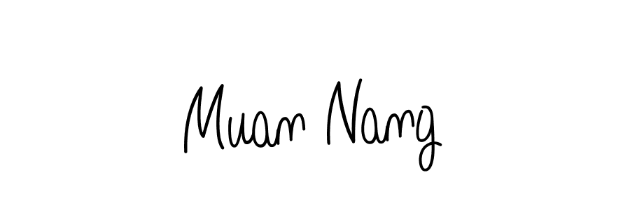 Use a signature maker to create a handwritten signature online. With this signature software, you can design (Angelique-Rose-font-FFP) your own signature for name Muan Nang. Muan Nang signature style 5 images and pictures png