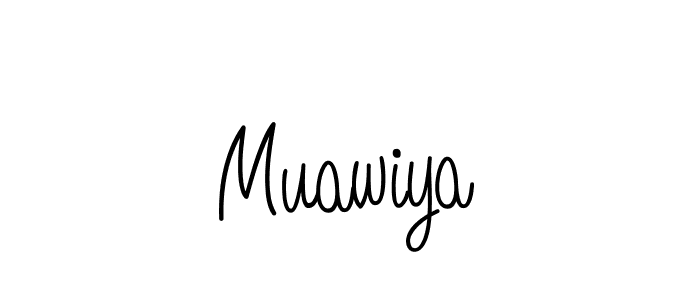 You should practise on your own different ways (Angelique-Rose-font-FFP) to write your name (Muawiya) in signature. don't let someone else do it for you. Muawiya signature style 5 images and pictures png