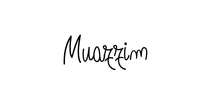 Make a beautiful signature design for name Muazzim. With this signature (Angelique-Rose-font-FFP) style, you can create a handwritten signature for free. Muazzim signature style 5 images and pictures png