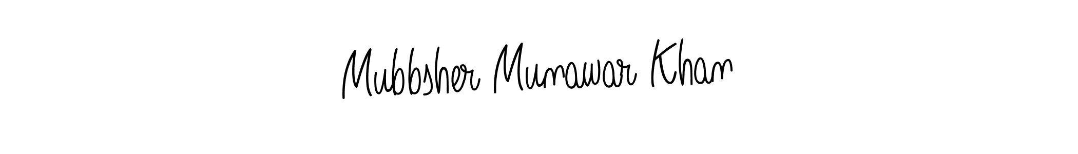 Use a signature maker to create a handwritten signature online. With this signature software, you can design (Angelique-Rose-font-FFP) your own signature for name Mubbsher Munawar Khan. Mubbsher Munawar Khan signature style 5 images and pictures png
