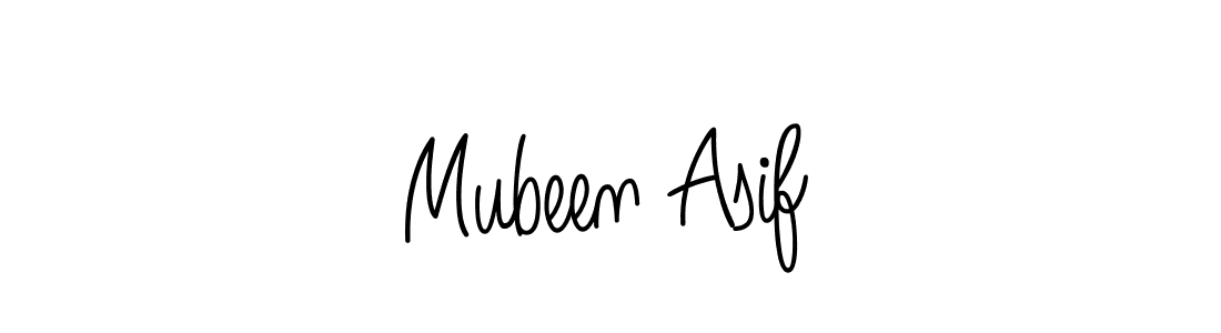 Make a beautiful signature design for name Mubeen Asif. With this signature (Angelique-Rose-font-FFP) style, you can create a handwritten signature for free. Mubeen Asif signature style 5 images and pictures png