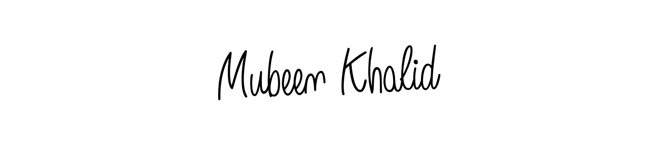 How to make Mubeen Khalid name signature. Use Angelique-Rose-font-FFP style for creating short signs online. This is the latest handwritten sign. Mubeen Khalid signature style 5 images and pictures png