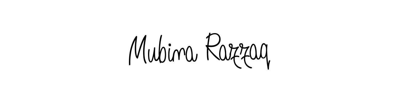 Mubina Razzaq stylish signature style. Best Handwritten Sign (Angelique-Rose-font-FFP) for my name. Handwritten Signature Collection Ideas for my name Mubina Razzaq. Mubina Razzaq signature style 5 images and pictures png