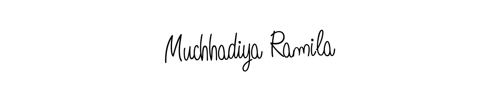How to Draw Muchhadiya Ramila signature style? Angelique-Rose-font-FFP is a latest design signature styles for name Muchhadiya Ramila. Muchhadiya Ramila signature style 5 images and pictures png