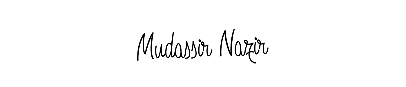The best way (Angelique-Rose-font-FFP) to make a short signature is to pick only two or three words in your name. The name Mudassir Nazir include a total of six letters. For converting this name. Mudassir Nazir signature style 5 images and pictures png