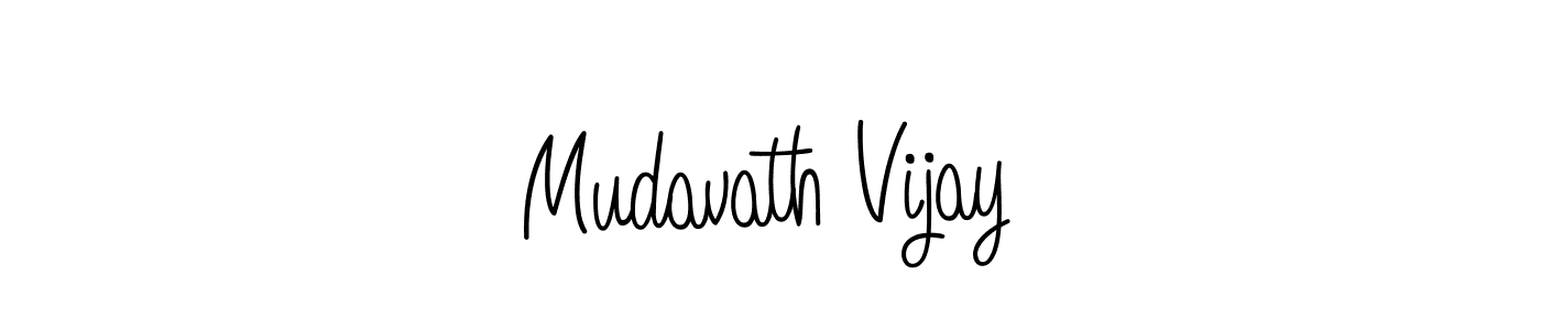 Make a beautiful signature design for name Mudavath Vijay. With this signature (Angelique-Rose-font-FFP) style, you can create a handwritten signature for free. Mudavath Vijay signature style 5 images and pictures png