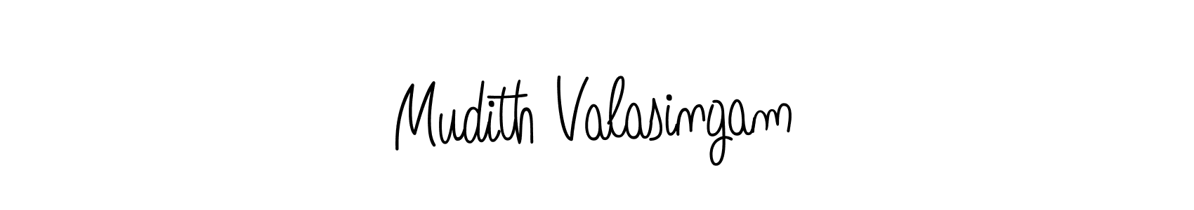 You should practise on your own different ways (Angelique-Rose-font-FFP) to write your name (Mudith Valasingam) in signature. don't let someone else do it for you. Mudith Valasingam signature style 5 images and pictures png