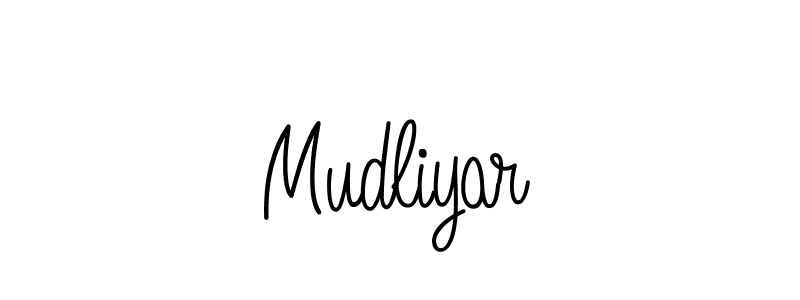Make a beautiful signature design for name Mudliyar. With this signature (Angelique-Rose-font-FFP) style, you can create a handwritten signature for free. Mudliyar signature style 5 images and pictures png
