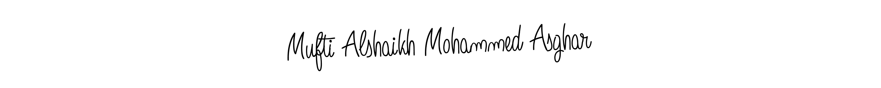The best way (Angelique-Rose-font-FFP) to make a short signature is to pick only two or three words in your name. The name Mufti Alshaikh Mohammed Asghar include a total of six letters. For converting this name. Mufti Alshaikh Mohammed Asghar signature style 5 images and pictures png