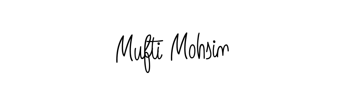 You should practise on your own different ways (Angelique-Rose-font-FFP) to write your name (Mufti Mohsin) in signature. don't let someone else do it for you. Mufti Mohsin signature style 5 images and pictures png