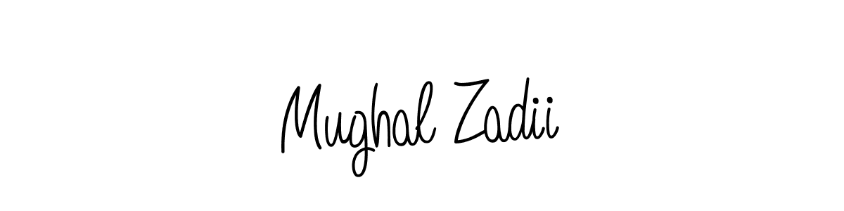 Use a signature maker to create a handwritten signature online. With this signature software, you can design (Angelique-Rose-font-FFP) your own signature for name Mughal Zadii. Mughal Zadii signature style 5 images and pictures png