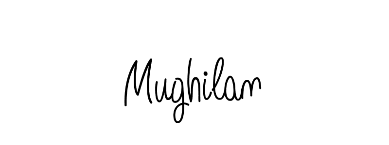 Use a signature maker to create a handwritten signature online. With this signature software, you can design (Angelique-Rose-font-FFP) your own signature for name Mughilan. Mughilan signature style 5 images and pictures png