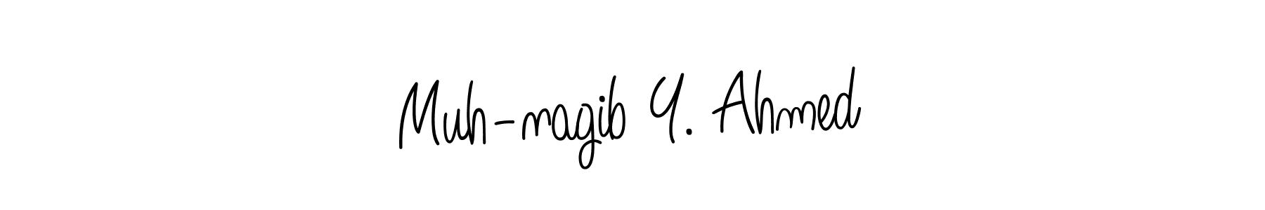 How to make Muh-nagib Y. Ahmed name signature. Use Angelique-Rose-font-FFP style for creating short signs online. This is the latest handwritten sign. Muh-nagib Y. Ahmed signature style 5 images and pictures png