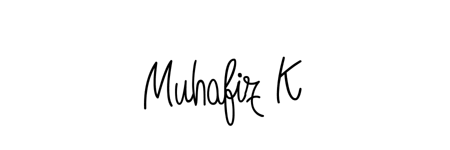 Make a beautiful signature design for name Muhafiz K. With this signature (Angelique-Rose-font-FFP) style, you can create a handwritten signature for free. Muhafiz K signature style 5 images and pictures png