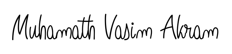 Master the art of signing with Muhamath Vasim Akram written in fluent Angelique-Rose-font-FFP script. A great template to practice and refine your handwriting. Muhamath Vasim Akram signature style 5 images and pictures png