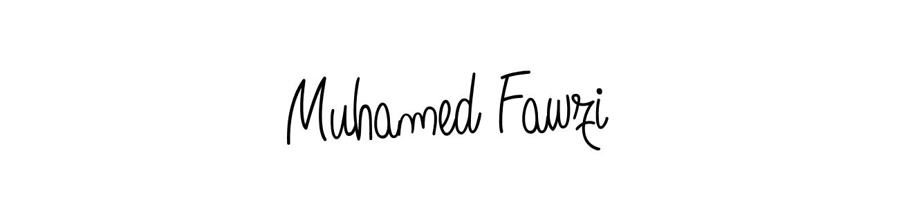 How to make Muhamed Fawzi name signature. Use Angelique-Rose-font-FFP style for creating short signs online. This is the latest handwritten sign. Muhamed Fawzi signature style 5 images and pictures png
