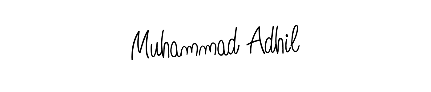 Use a signature maker to create a handwritten signature online. With this signature software, you can design (Angelique-Rose-font-FFP) your own signature for name Muhammad Adhil. Muhammad Adhil signature style 5 images and pictures png