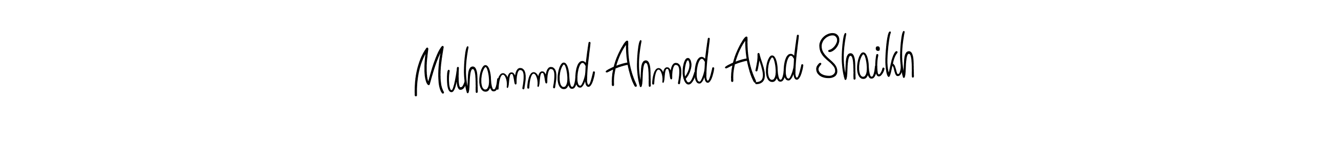 Use a signature maker to create a handwritten signature online. With this signature software, you can design (Angelique-Rose-font-FFP) your own signature for name Muhammad Ahmed Asad Shaikh. Muhammad Ahmed Asad Shaikh signature style 5 images and pictures png