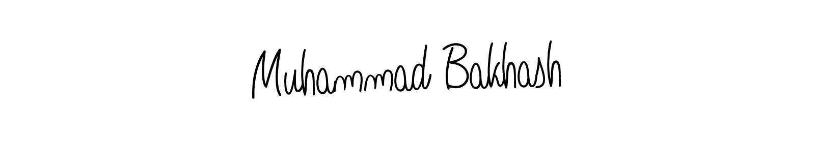 How to make Muhammad Bakhash name signature. Use Angelique-Rose-font-FFP style for creating short signs online. This is the latest handwritten sign. Muhammad Bakhash signature style 5 images and pictures png