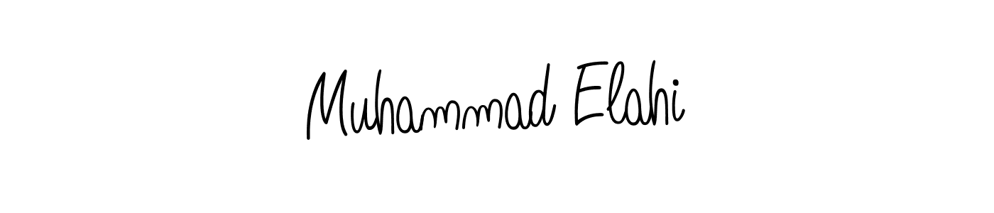 Use a signature maker to create a handwritten signature online. With this signature software, you can design (Angelique-Rose-font-FFP) your own signature for name Muhammad Elahi. Muhammad Elahi signature style 5 images and pictures png