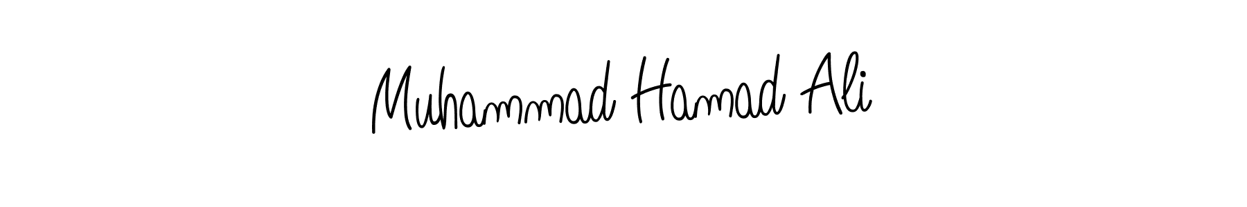 You should practise on your own different ways (Angelique-Rose-font-FFP) to write your name (Muhammad Hamad Ali) in signature. don't let someone else do it for you. Muhammad Hamad Ali signature style 5 images and pictures png