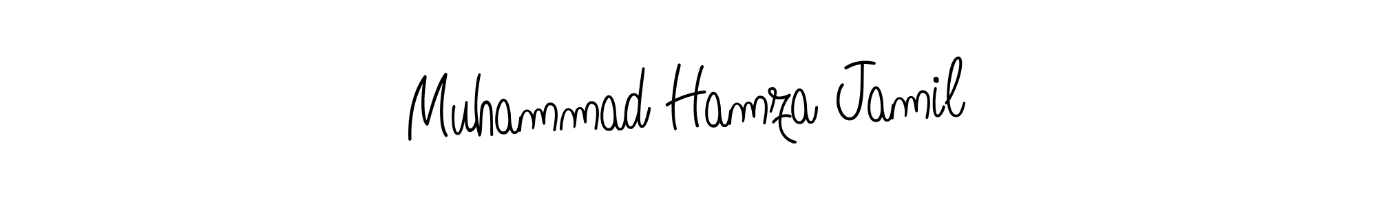 You should practise on your own different ways (Angelique-Rose-font-FFP) to write your name (Muhammad Hamza Jamil) in signature. don't let someone else do it for you. Muhammad Hamza Jamil signature style 5 images and pictures png