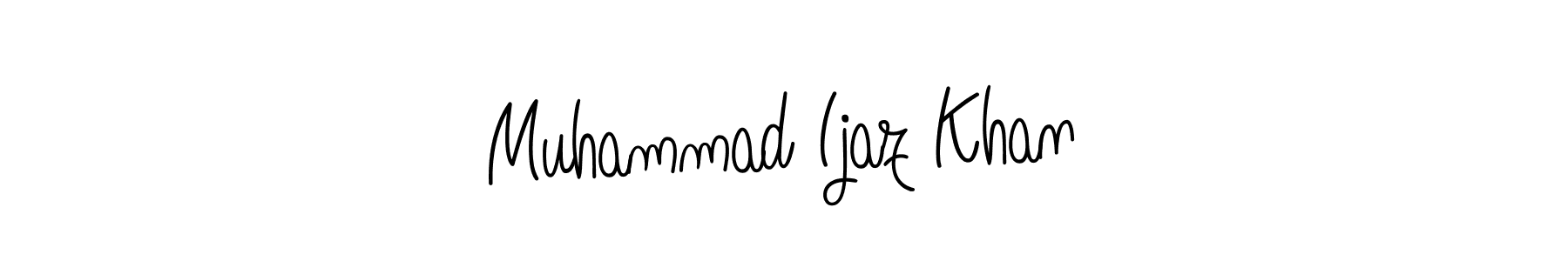 The best way (Angelique-Rose-font-FFP) to make a short signature is to pick only two or three words in your name. The name Muhammad Ijaz Khan include a total of six letters. For converting this name. Muhammad Ijaz Khan signature style 5 images and pictures png