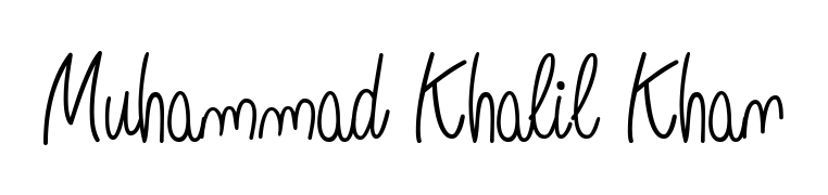 A timeless handwritten aesthetic for Muhammad Khalil Khan. The Angelique-Rose-font-FFP font gives your signature a handcrafted feel with natural curves. Muhammad Khalil Khan signature style 5 images and pictures png
