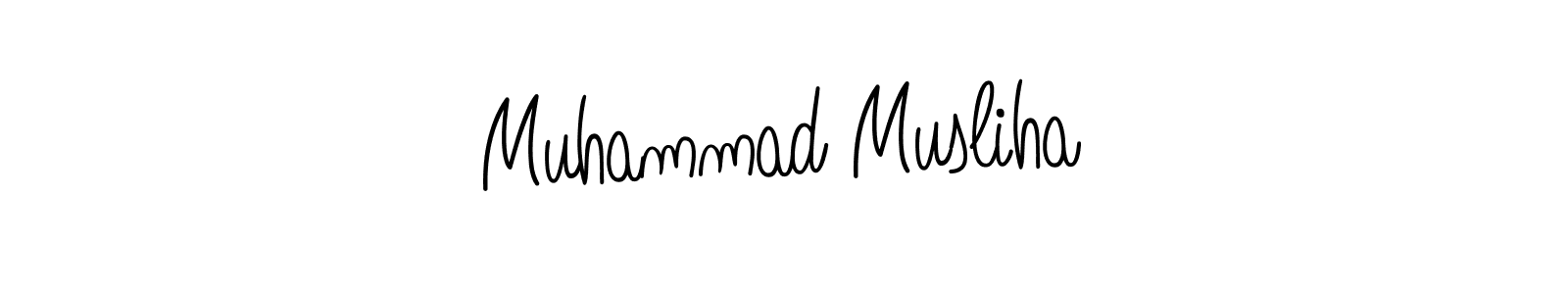 Make a beautiful signature design for name Muhammad Musliha. With this signature (Angelique-Rose-font-FFP) style, you can create a handwritten signature for free. Muhammad Musliha signature style 5 images and pictures png