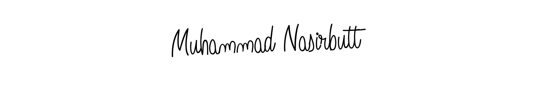 The best way (Angelique-Rose-font-FFP) to make a short signature is to pick only two or three words in your name. The name Muhammad Nasirbutt include a total of six letters. For converting this name. Muhammad Nasirbutt signature style 5 images and pictures png