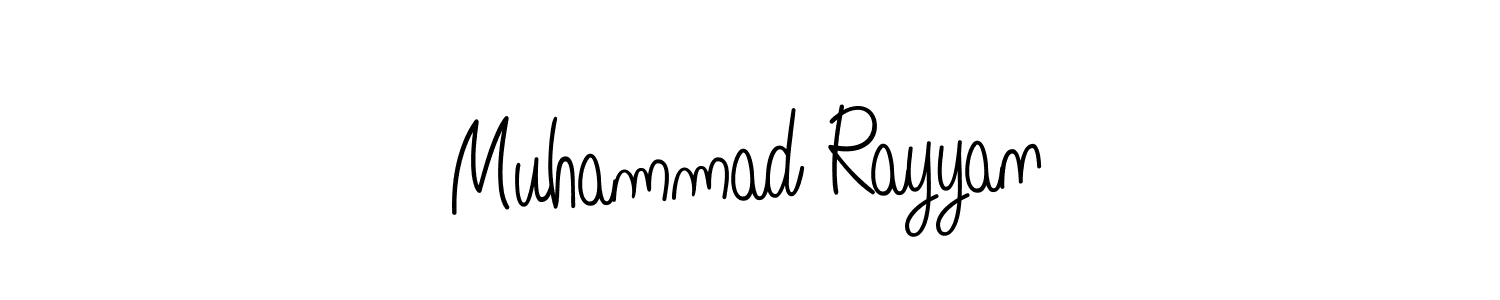 How to make Muhammad Rayyan name signature. Use Angelique-Rose-font-FFP style for creating short signs online. This is the latest handwritten sign. Muhammad Rayyan signature style 5 images and pictures png