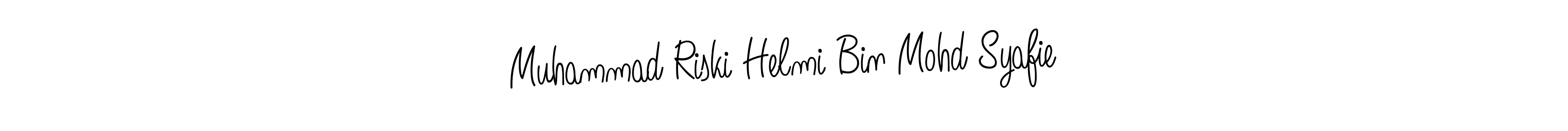 Design your own signature with our free online signature maker. With this signature software, you can create a handwritten (Angelique-Rose-font-FFP) signature for name Muhammad Riski Helmi Bin Mohd Syafie. Muhammad Riski Helmi Bin Mohd Syafie signature style 5 images and pictures png