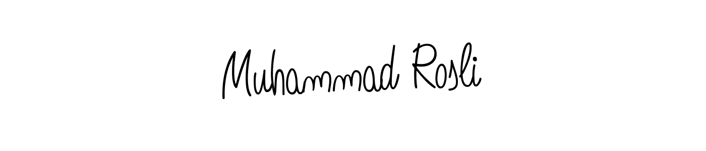 Design your own signature with our free online signature maker. With this signature software, you can create a handwritten (Angelique-Rose-font-FFP) signature for name Muhammad Rosli. Muhammad Rosli signature style 5 images and pictures png