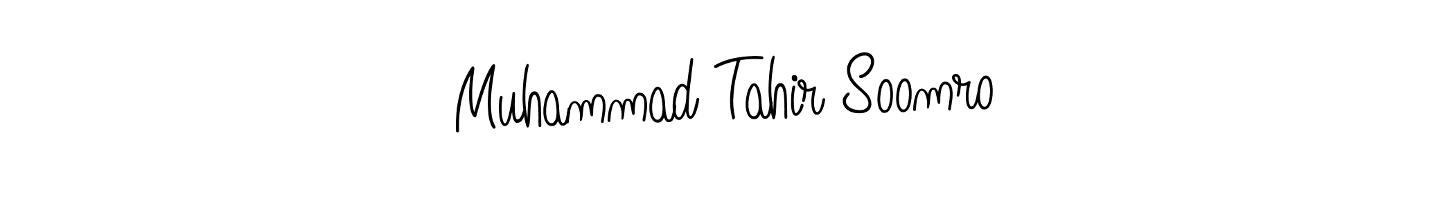 You should practise on your own different ways (Angelique-Rose-font-FFP) to write your name (Muhammad Tahir Soomro) in signature. don't let someone else do it for you. Muhammad Tahir Soomro signature style 5 images and pictures png