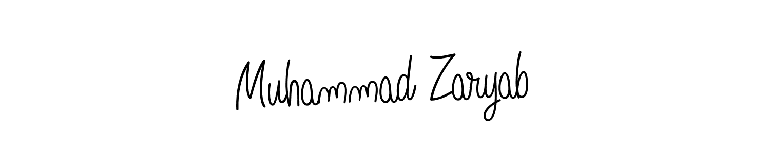 Design your own signature with our free online signature maker. With this signature software, you can create a handwritten (Angelique-Rose-font-FFP) signature for name Muhammad Zaryab. Muhammad Zaryab signature style 5 images and pictures png