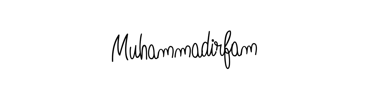The best way (Angelique-Rose-font-FFP) to make a short signature is to pick only two or three words in your name. The name Muhammadirfam include a total of six letters. For converting this name. Muhammadirfam signature style 5 images and pictures png
