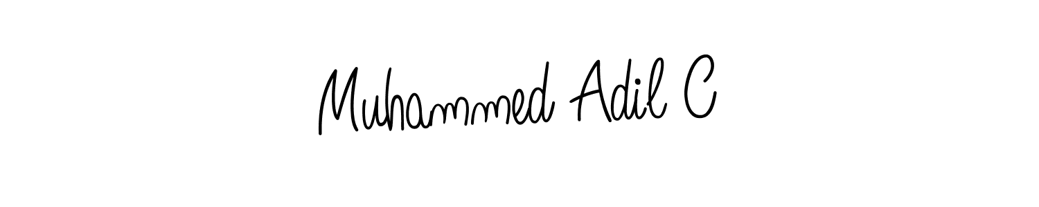 You should practise on your own different ways (Angelique-Rose-font-FFP) to write your name (Muhammed Adil C) in signature. don't let someone else do it for you. Muhammed Adil C signature style 5 images and pictures png