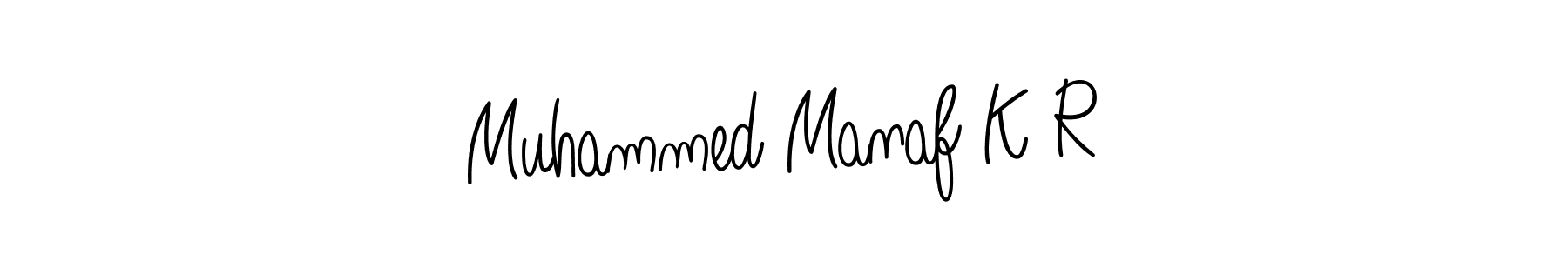 Create a beautiful signature design for name Muhammed Manaf K R. With this signature (Angelique-Rose-font-FFP) fonts, you can make a handwritten signature for free. Muhammed Manaf K R signature style 5 images and pictures png