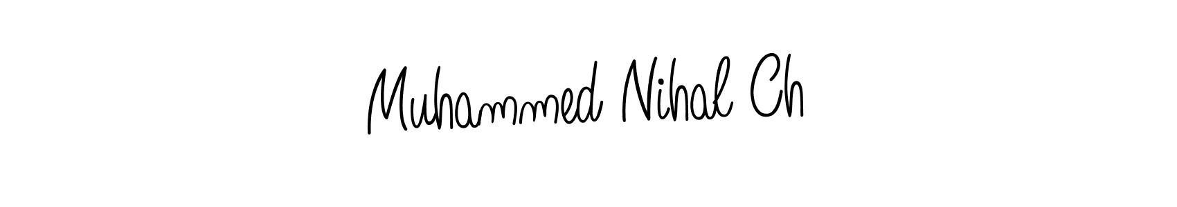 The best way (Angelique-Rose-font-FFP) to make a short signature is to pick only two or three words in your name. The name Muhammed Nihal Ch include a total of six letters. For converting this name. Muhammed Nihal Ch signature style 5 images and pictures png