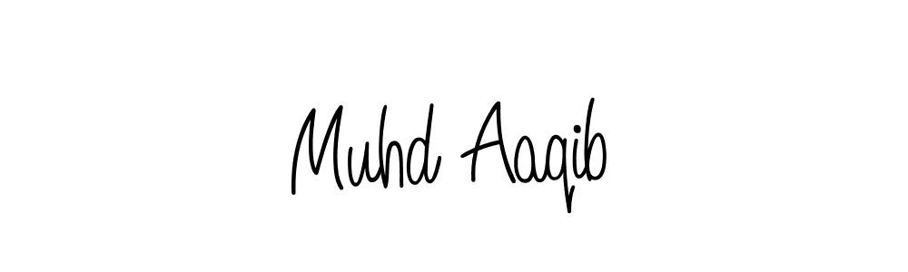 The best way (Angelique-Rose-font-FFP) to make a short signature is to pick only two or three words in your name. The name Muhd Aaqib include a total of six letters. For converting this name. Muhd Aaqib signature style 5 images and pictures png