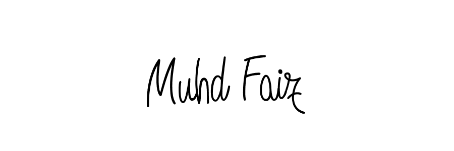 The best way (Angelique-Rose-font-FFP) to make a short signature is to pick only two or three words in your name. The name Muhd Faiz include a total of six letters. For converting this name. Muhd Faiz signature style 5 images and pictures png