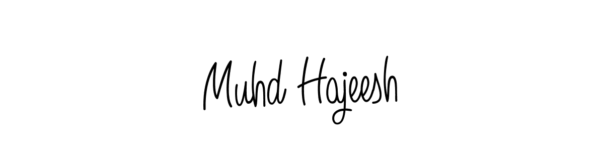 The best way (Angelique-Rose-font-FFP) to make a short signature is to pick only two or three words in your name. The name Muhd Hajeesh include a total of six letters. For converting this name. Muhd Hajeesh signature style 5 images and pictures png