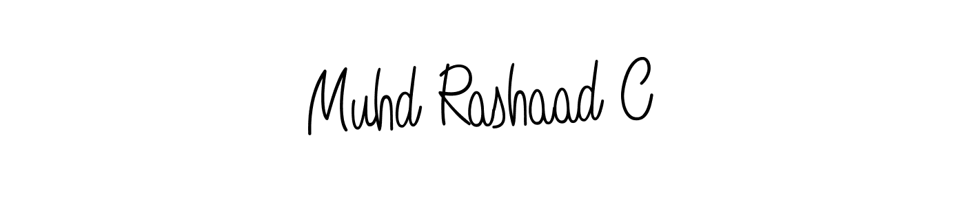 Make a beautiful signature design for name Muhd Rashaad C. With this signature (Angelique-Rose-font-FFP) style, you can create a handwritten signature for free. Muhd Rashaad C signature style 5 images and pictures png