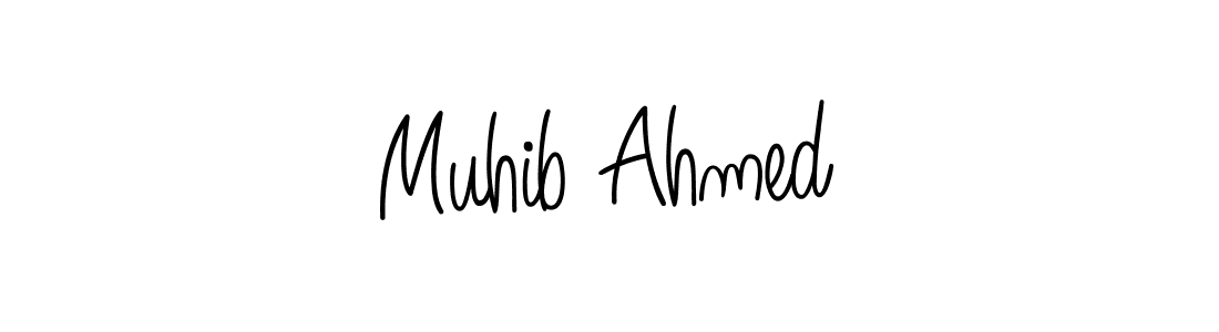 The best way (Angelique-Rose-font-FFP) to make a short signature is to pick only two or three words in your name. The name Muhib Ahmed include a total of six letters. For converting this name. Muhib Ahmed signature style 5 images and pictures png