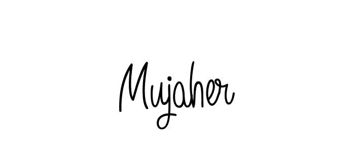 Make a beautiful signature design for name Mujaher. With this signature (Angelique-Rose-font-FFP) style, you can create a handwritten signature for free. Mujaher signature style 5 images and pictures png