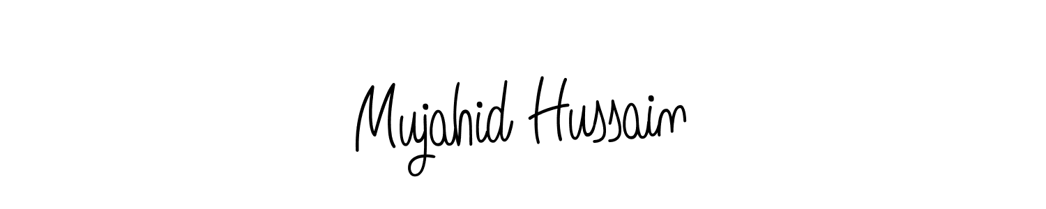 The best way (Angelique-Rose-font-FFP) to make a short signature is to pick only two or three words in your name. The name Mujahid Hussain include a total of six letters. For converting this name. Mujahid Hussain signature style 5 images and pictures png
